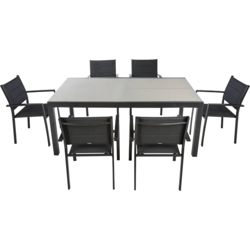 Conjunto de muebles de exterior extensibles de aluminio Aquila para 6 personas