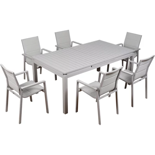 Conjunto de muebles extensibles de aluminio odyssea para 6 personas