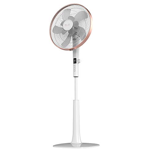 Ventilador de suelo Cecotec con mando a distancia y temporizador EnergySilence 1030 SmartExtreme.  28 W, 10 aspas de 40 cm de diámetro, oscilantes, 24 velocidades, ajustable 115-135 cm, motor DC, blanco