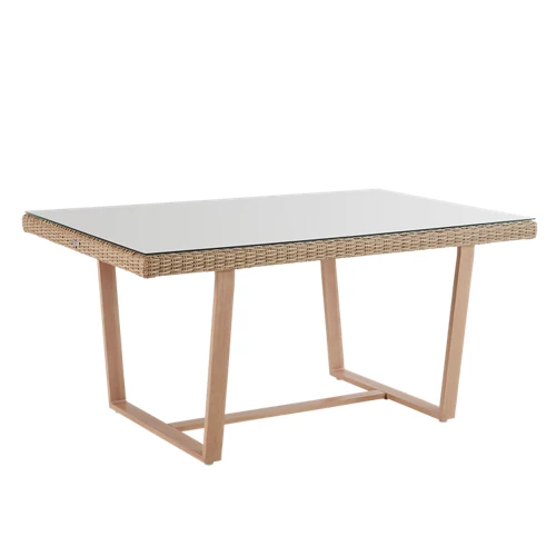 Mesa de jardín de aluminio ratán Medena 74x200 cm