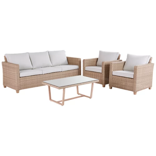 Conjunto de muebles de terraza de aluminio y ratán para 5 personas