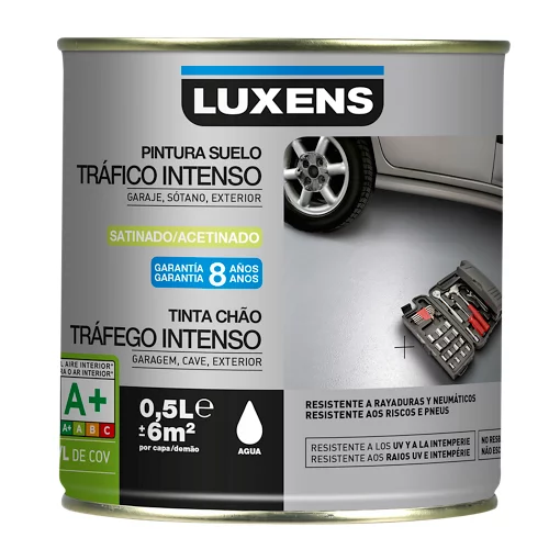 Pintura para suelos Luxens amarillo tráfico intenso satinado 0,5l