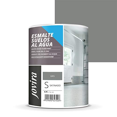 Suelos de agua esmaltados.  Especial para suelos de garajes, almacenes, gimnasios, lavanderías, parques infantiles, campos deportivos, etc.  (750 mililitros, gris)