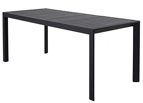 Chicreat - Mesa de Jardín Extensible de Aluminio, 127-180 x 77 x 71,5 cm (Gris-Carbono)