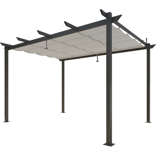 Pérgola de aluminio 400x282 cm material omega negro