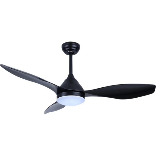 Ventilador de techo con luz led de cristal record star 122 cm negro dc