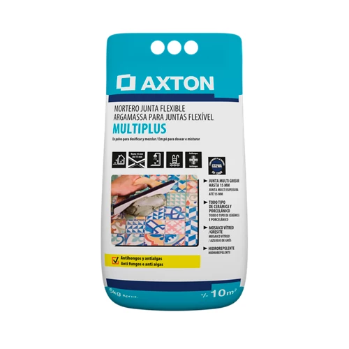 Mortero para juntas multiplus axton 0-15 perla 5kg