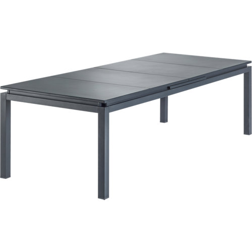 Mesa extensible en aluminio gris Odyssey 76,5x256/320 cm