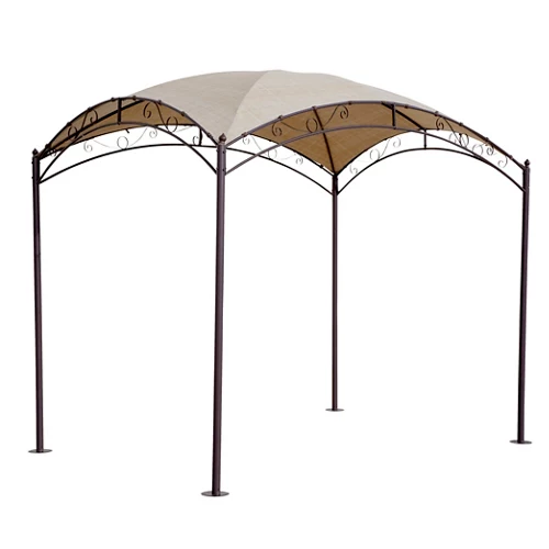 Pérgola ovalada de acero marrón 200x300 cm