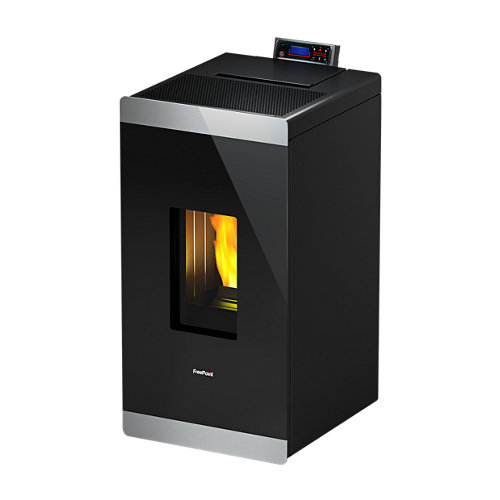 Estufa de pellets freepoint cristal negro 8,5 kw