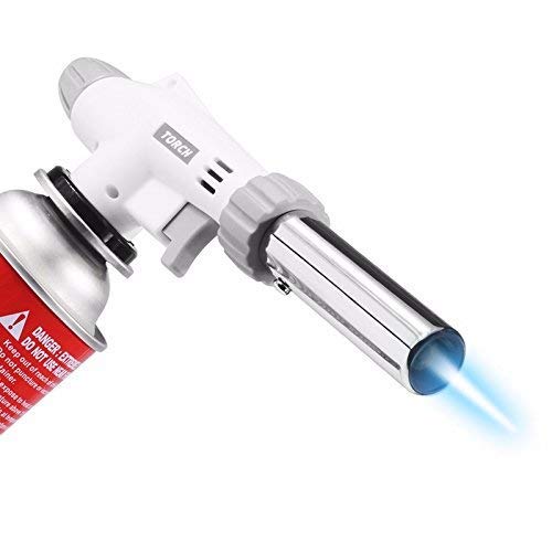 Aimaylly Linterna de cocina profesional, antorcha de cocina de butano recargable para quemadores de crema con diseño de rotación de 360 ​​grados y bloqueo de seguridad (gas butano no incluido)