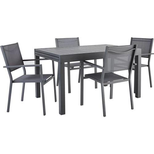Conjunto de muebles de exterior extensibles de aluminio de Lisboa para 4 personas