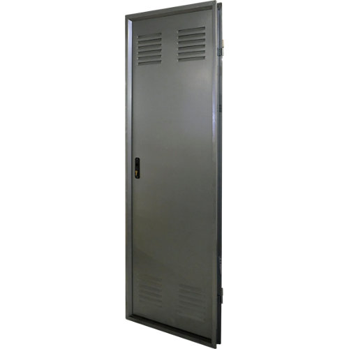 Puerta de servicio derecha acero galvanizado / acero galvanizado 200x80 cm