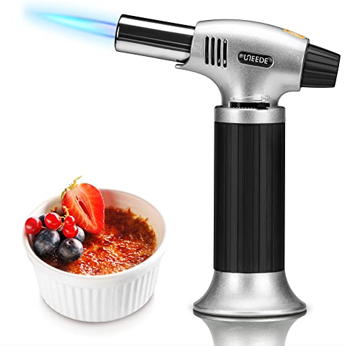 HENMI - Torta Flambéador Quemador de gas butano para cocina brenne Hogar Cocina en negro para bricolaje, crema catalana, postres, postres, hartlöten, soldadura, camping (butano no incluido)