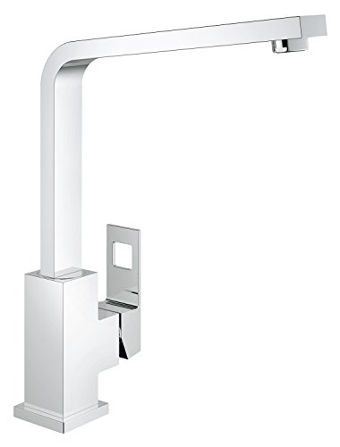 Grohe Eurocube - Grifo de cocina, ángulo de giro 360°, boca grande, acabado Grohe StarLight, tecnología Grohe SilkMove (Ref. 31255000)