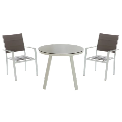 Conjunto de muebles de terraza de aluminio Lisboa para 2 personas