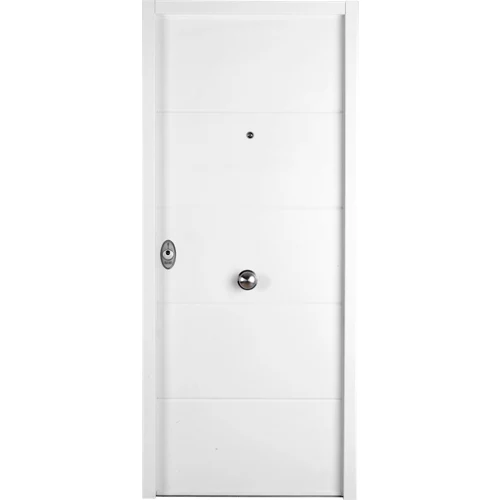 Puerta de entrada blindada serie V candelabro blanco derecho 90x210 cm