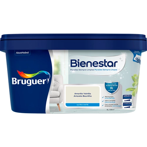 Bruguer pintura bienestar 4l amarillo vainilla