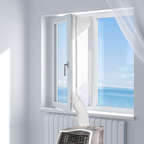 Cubierta aislante universal para ventana HOOMEE para aire acondicionado portátil y secadora (400 CM) - Adecuada para todos los acondicionadores de aire portátiles y fáciles de instalar