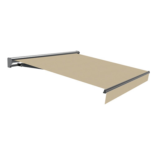 Funda brazo extensible motorizado Osaka con semi-caja gris y material beige 3,95x3m