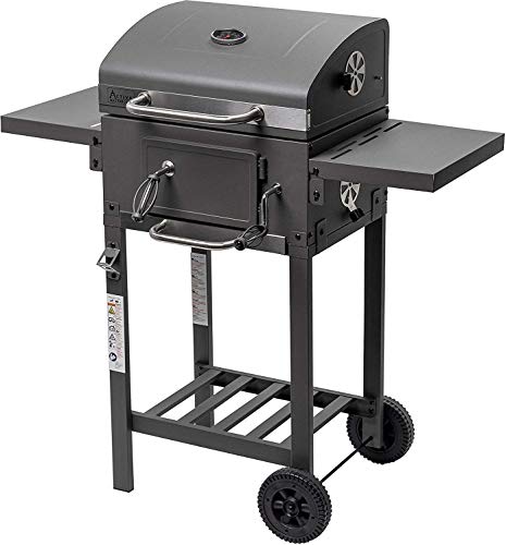 Parrilla angular ACTIVA con ruedas para carbón, acero inoxidable, para carbón, acero inoxidable, para carbón, acero inoxidable, carbón grande