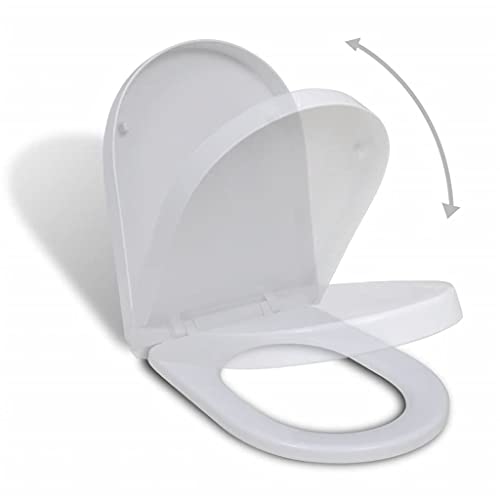 vidaXL Asiento de inodoro con tapa de inodoro con cierre suave Asiento de inodoro cuadrado blanco