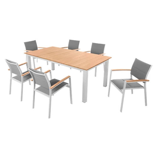 Conjunto de muebles de exterior de aluminio San diego para 6 personas