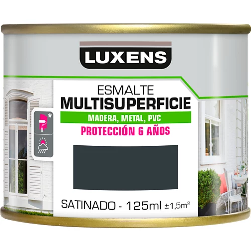 Luxens pintura satinada al agua para múltiples superficies 125 ml gris antracita