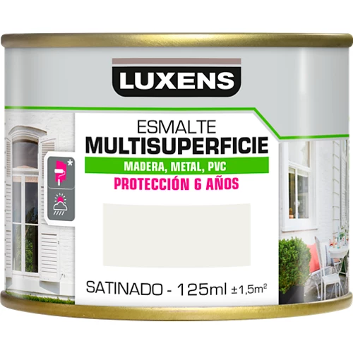 Luxens pintura satinada al agua para múltiples superficies 125 ml blanco