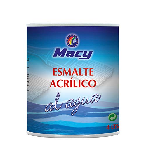 Esmalte satinado al agua multisuperficie Macy para interior y exterior.  375 mililitros.  el color negro