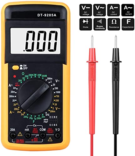 Multímetro digital profesional, voltímetro amperímetro ohmímetro AC / DC Multitester probador de voltaje con iluminación LCD para laboratorio, fábricas