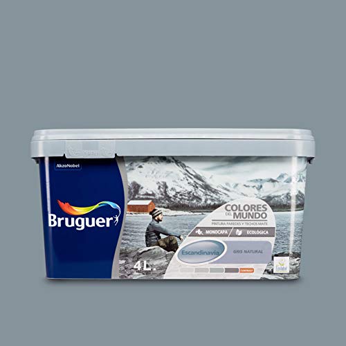 Bruguer 8429656023706 Pintura mural monocapa Colores del Mundo Escandinavia gris natural 4 L