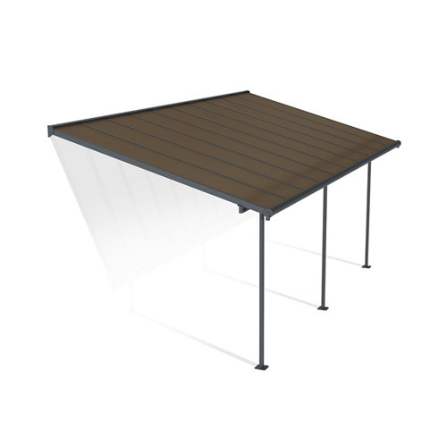 Pérgola de aluminio 295x619 cm gris capri