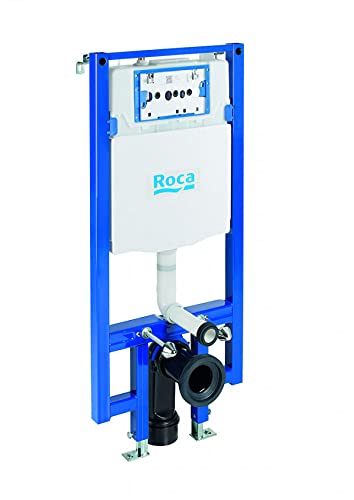 Roca A890073020 Duplo WC One Compact con estructura de doble depósito de empotrar, azul y blanco