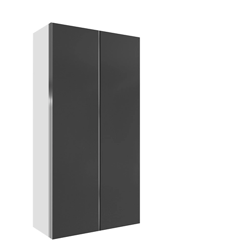 spaceo home mallorca armario gris con interior corredero blanco 240x160x60cm