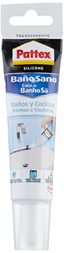 Pattex silicona Baños y Cocinas, resistente al moho y al agua, transparente, 50 ml
