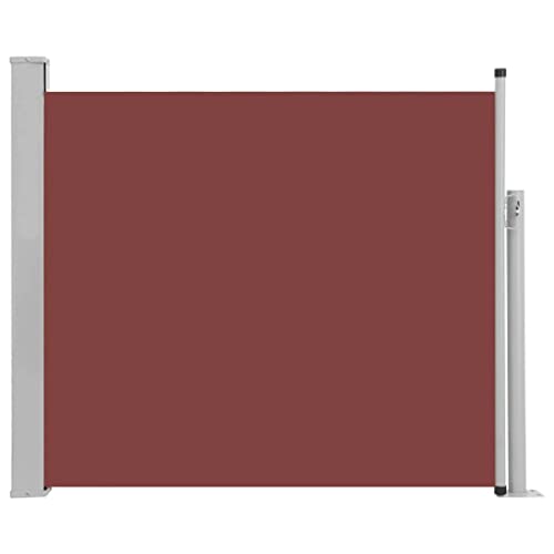 vidaXL Cobertor lateral retráctil para terraza, terraza, exterior, parasol, separador de jardín, marrón, tela PU, tela, soporte de hierro 170x300 cm
