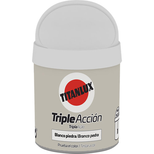 Titanlux 75ml pintura tester blanco piedra triple acción