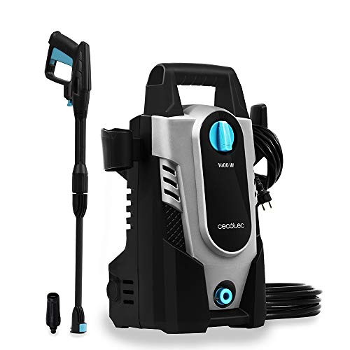 Hidrolimpiadora Cecotec HidroBoost 1400. Compacta, potente y portátil.  Potencia máxima 1400 W, Caudal 408 l/h, Presión 105 Bar, Alcance + 9 m, Boquilla regulable, Asa de transporte