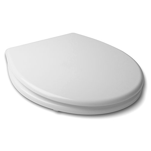 Tapa inodoro Universal Basic TATAY, fabricada en madera MDF, Forma Ovalada, Resistente y cálida, Fácil instalación, Color Blanco.  Mide 40,4 x 36,4 x 4 cm