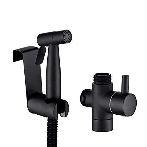 Kit grifo bidé Tecmolog, acero inoxidable, fregadero negro, ducha, WC de mano, rociador de bidé con manguera de inodoro, soporte para grifo Bide, WS024CF