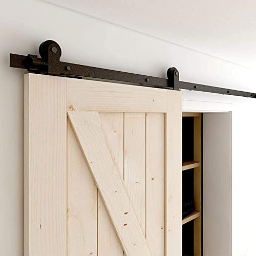 Juego de herrajes para puertas correderas 5FT 152CM juego de rieles de piezas metálicas rieles para puerta corredera (T)