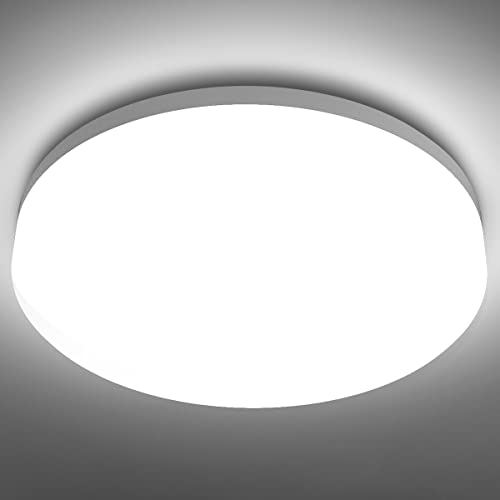 LE Lámpara de techo LED de techo 15W, Lámpara de techo de baño IP54 Impermeable Super brillante 1500LM 5000k Equivalente a 100W Lámpara de techo incandescente LED blanca fría para baño, cocina, balcón