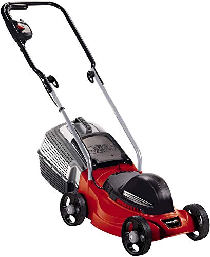 Einhell GC-EM 1030/1 - Cortacésped eléctrico (1000W, altura de corte 3 niveles | 25-60 mm, ancho de corte 30 cm, hasta 250 m² de jardín, capacidad bolsa 28 L), Color rojo y negro (ref.3400240 )