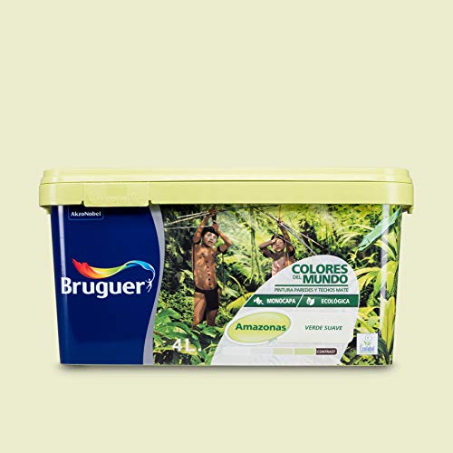 Pintura Bruguer Colors of the World para paredes monocapa Amazonas Verde Suave 4 L