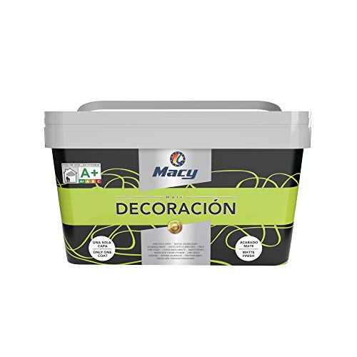 Pintura plástica mate Macy Decoración de interiores Excelente recubrimiento, perfecto acabado.  color lima  4 litros