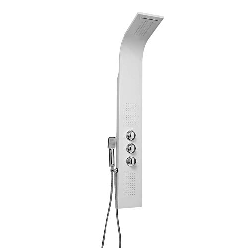 DP Faucets Provenza - Columna de hidromasaje termostática de aluminio blanco