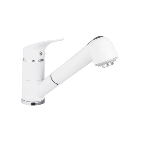 Grifo de cocina Delinia con desagüe extraíble blanco