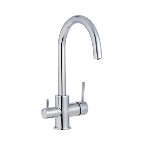 Grifo monomando de cocina con desagüe cromado delinia