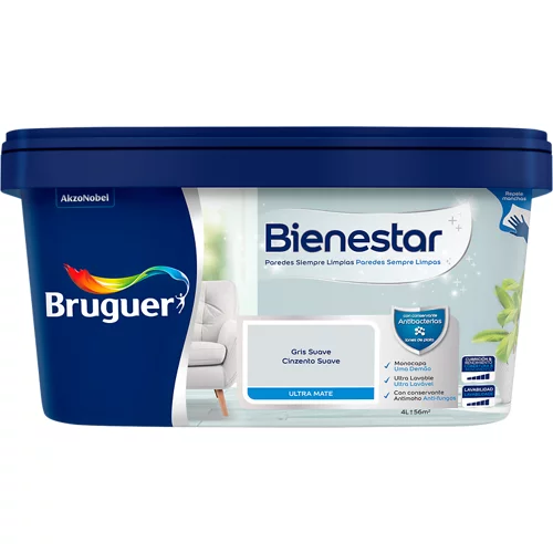 Bruguer pintura bienestar gris suave 4l